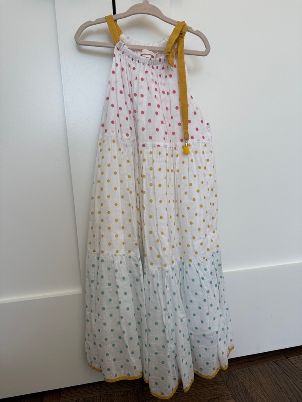 Zimmermann Kids size 6 Adjustable Shoulder Tie polka dot dress